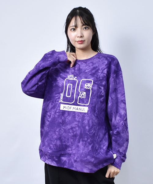 スウェット トレーナー / 裏毛】 ナンバープリント タイダイ