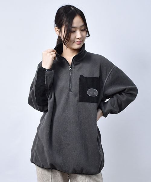 フリース】 ぶたポケット ハーフジップ フリース(L 32
