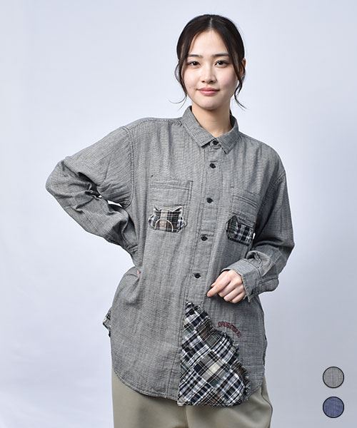 【シャツ】 千鳥チェック レギュラーシャツ