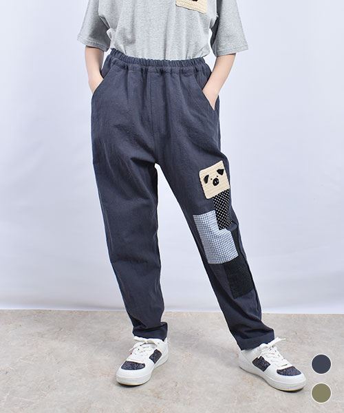 drug store's ホップサック かぎ針ブタモチーフ パンツ