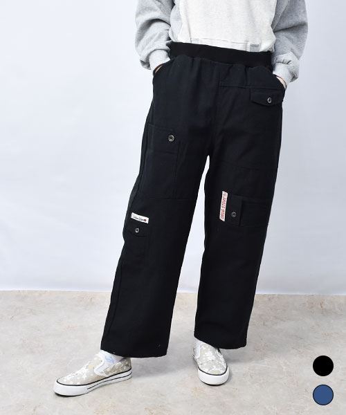【パンツ】 アシンメトリー ポケット デニム パンツ
