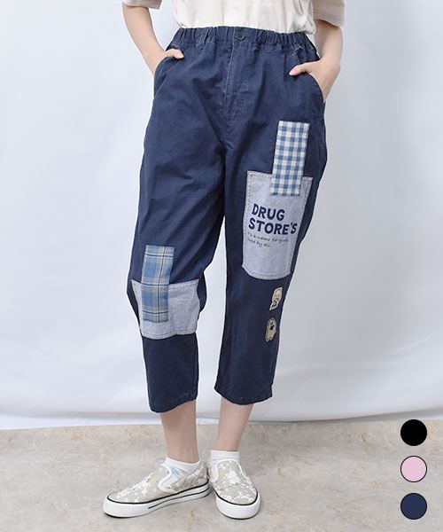 【パンツ】 ぶたワッペン パンツ