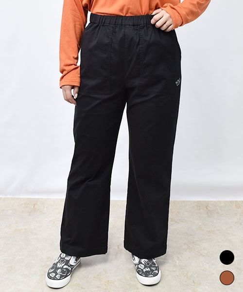 【パンツ】 ストレッチ ワイド フレア パンツ