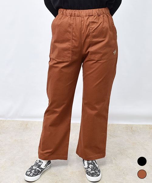 【パンツ】 ストレッチ ワイド フレア パンツ