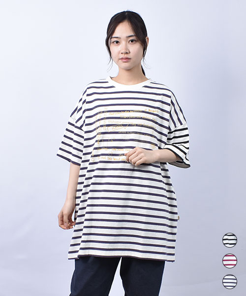mof manul 16/-OE天竺 ボーダー 半袖 Tシャツ