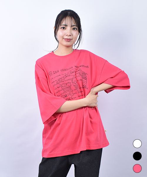 mof manul 20/-OE天竺 アイスクリームプリント Tシャツ