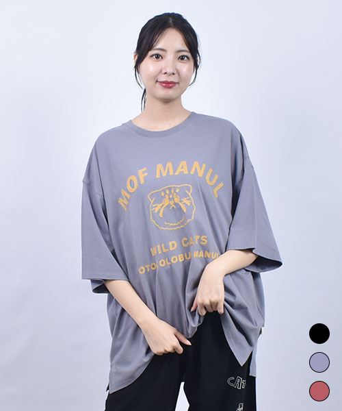mof manul 20/-OE度詰め天竺 マヌルネコチェーンステッチ Tシャツ