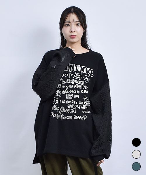 mof manul 裏毛 プリント トレーナー
