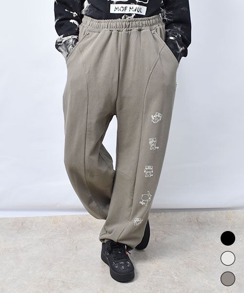 【スウェット パンツ / 裏毛】 フロッキーマヌル カーブパンツ