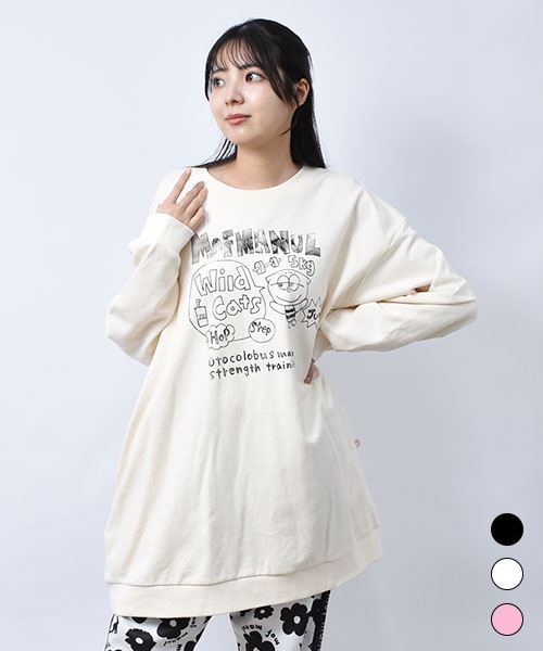 【スウェット トレーナー】 トレーニングマヌル トレーナー チュニック