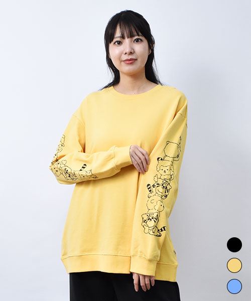 【スウェット トレーナー】 マヌル&こいぬちゃん サイドプリント トレーナー