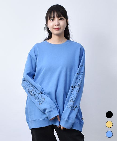 【スウェット トレーナー】 マヌル&こいぬちゃん サイドプリント トレーナー