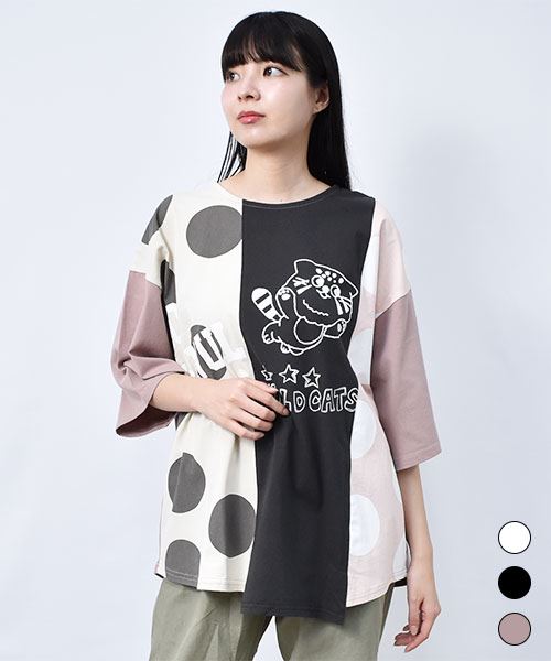 【Tシャツ】 マヌルネコ 配色切替 Tシャツ