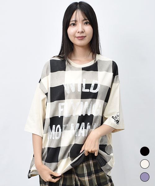 【Tシャツ】 スタジャンマヌル チェック Tシャツ