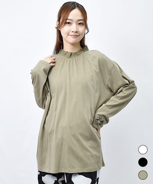 【Tシャツ】  衿レース インナー Tシャツ