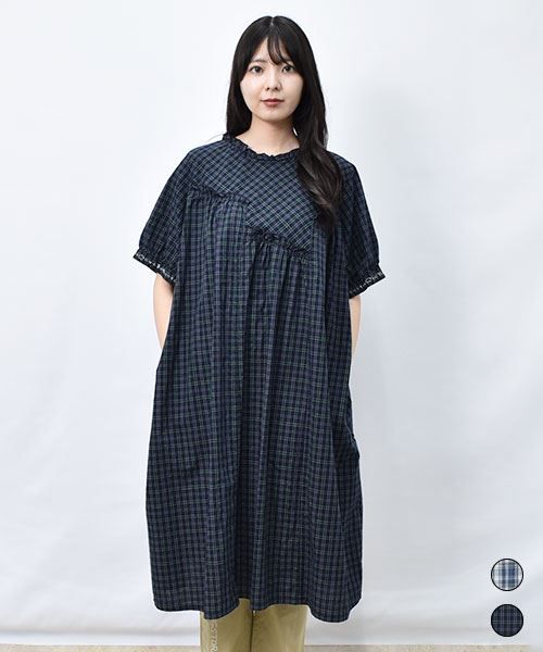 【ワンピース】 ランダム ハギハギ チェック ワンピース