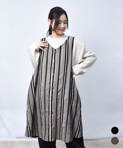 【ジャンスカ】 ストライプ ジャンスカ