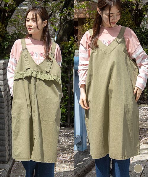 【ジャンスカ】 2WAY フリル ツイル ジャンスカ