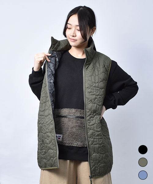 総柄 キルト ベスト