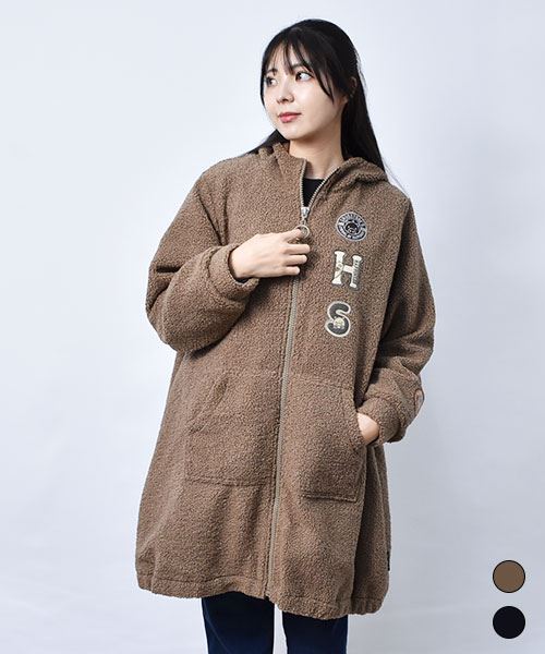 【コート / フリース】 フェルトワッペン  フードコート