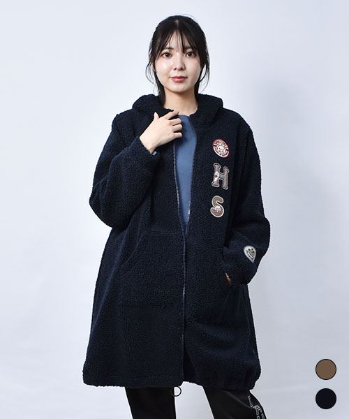 【コート / フリース】 フェルトワッペン  フードコート