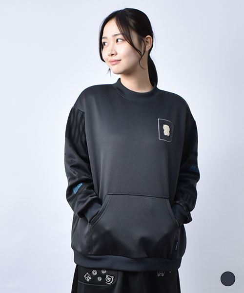 【スウェット トレーナー / 裏シャギー】 袖プリント トレーナー