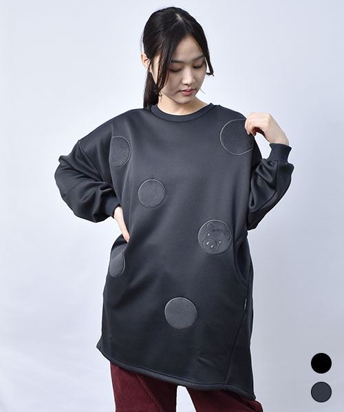 【チュニック / 裏シャギー】 ぶたドット ゆったり チュニック