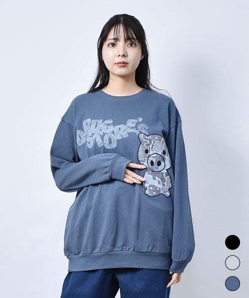 【スウェット トレーナー / 裏毛】 デニムスタンディ ロゴ トレーナー