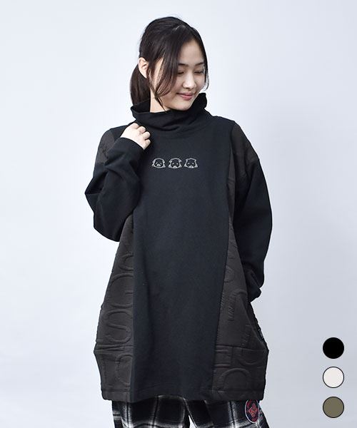 【チュニック】 バックジャガード タートル チュニック