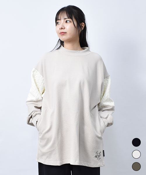 【トレーナー】 ふくれジャガード 刺繍 トレーナー