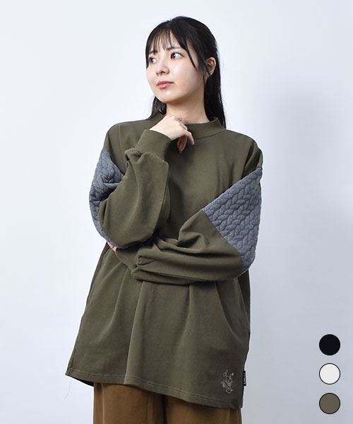 【トレーナー】 ふくれジャガード 刺繍 トレーナー