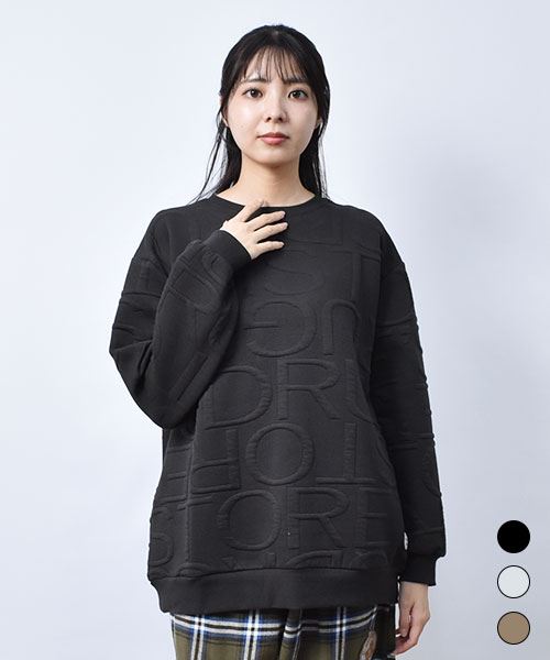 【スウェット トレーナー】 ロゴ ふくれジャガード トレーナー