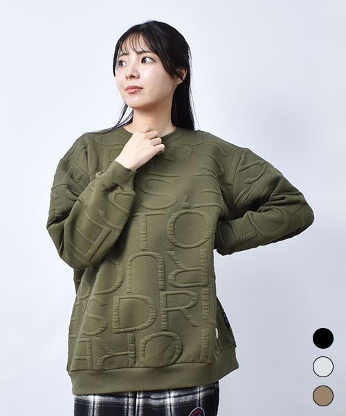 【スウェット トレーナー】 ロゴ ふくれジャガード トレーナー