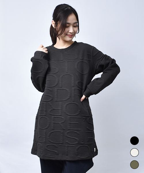 【チュニック】 ロゴ ふくれジャガード チュニック