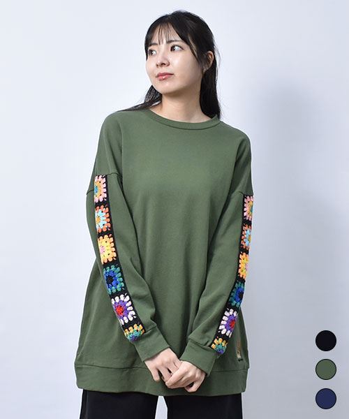 【トレーナー】 カラフル かぎ針 トレーナー