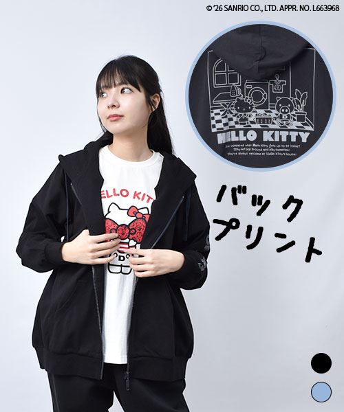 【ハローキティ × スタンディ】 バックプリント パーカー