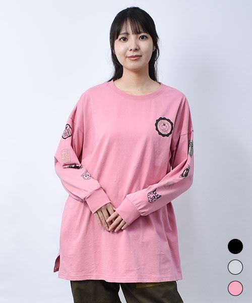 【トレーナー】 ワッペンプリント BIG ロンT