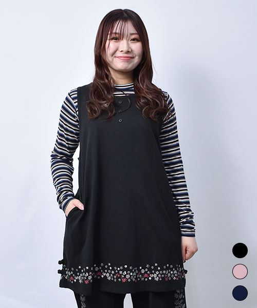 【チュニック】 小花柄 タンクトップ チュニック