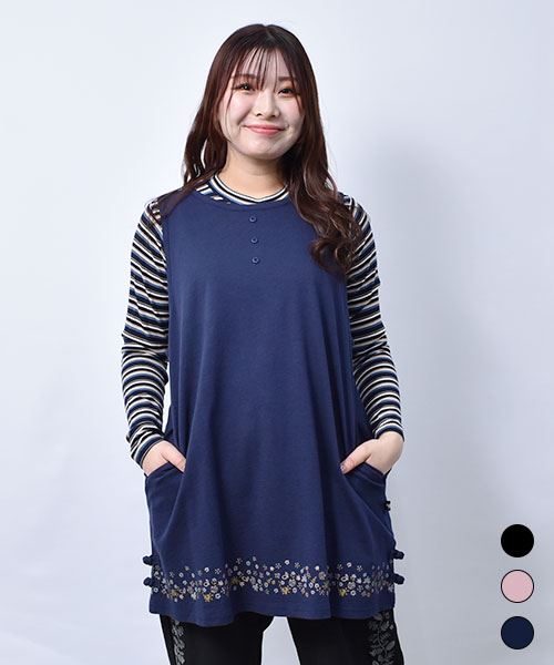 【チュニック】 小花柄 タンクトップ チュニック