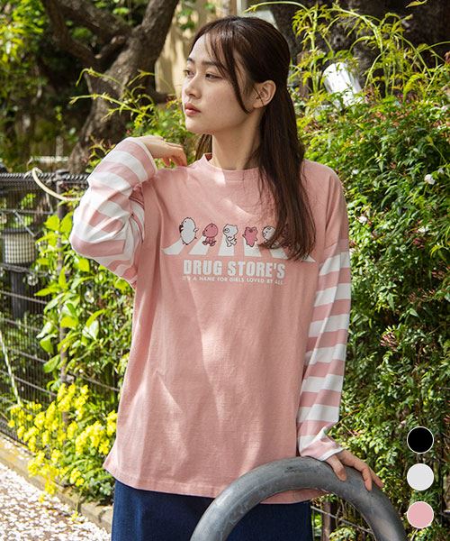 【Tシャツ】 キャラクターズ ボーダー BIG Tシャツ