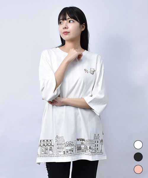 【Tシャツ】 おさんぽスタンディ BIG プリント Tシャツ