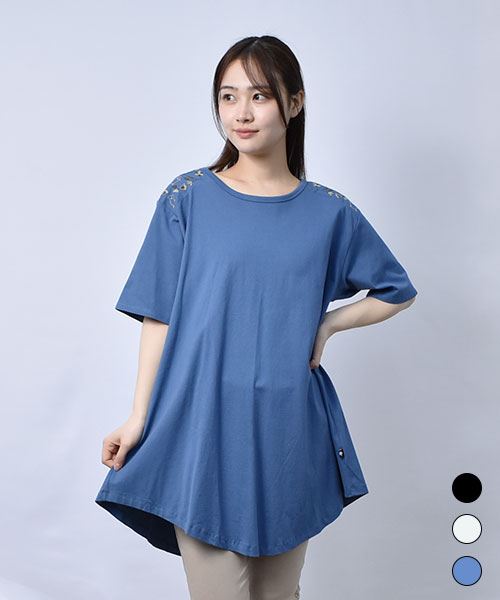 【チュニック】 ふんわり 刺繍 チュニック
