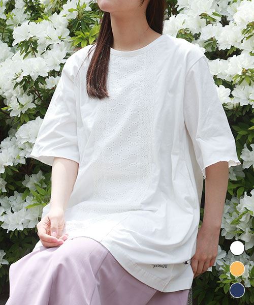 【チュニック】 袖メロー レース チュニック