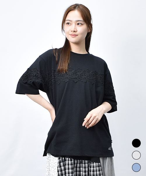 【Tシャツ】 シンプル レース BIGT