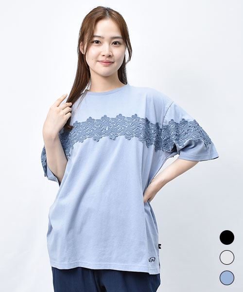 【Tシャツ】 シンプル レース BIGT