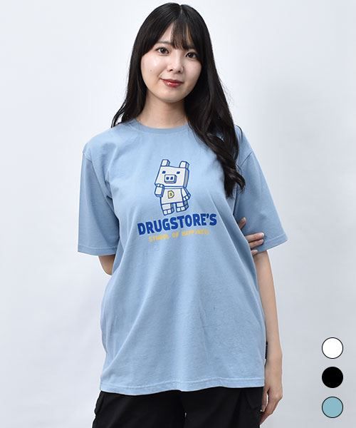 【Tシャツ】 しかくブタ プリント Tシャツ