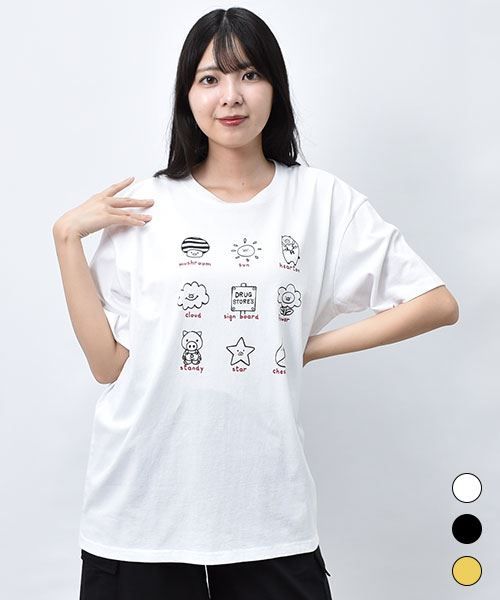 【Tシャツ】 ゆるブタ プリント Tシャツ