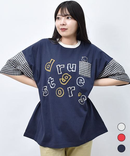 【Tシャツ】 ブタロゴチェック BIG Tシャツ