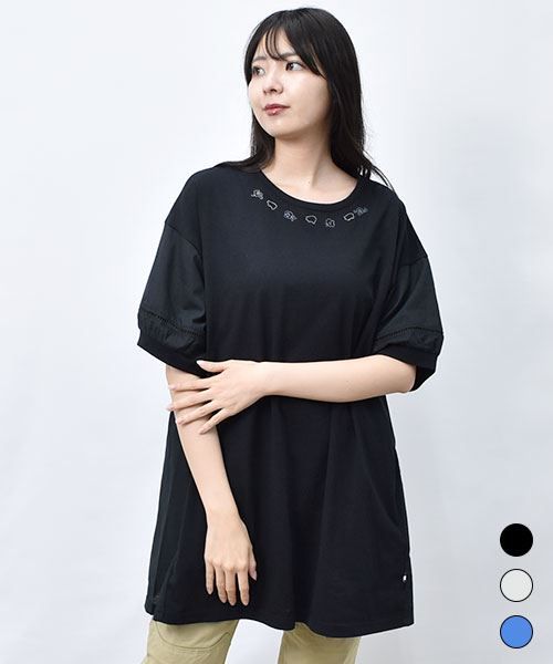 【チュニック】 シンプルレース Aライン チュニック