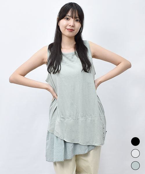 【インナー】 アシンメトリー フレア タンクトップ